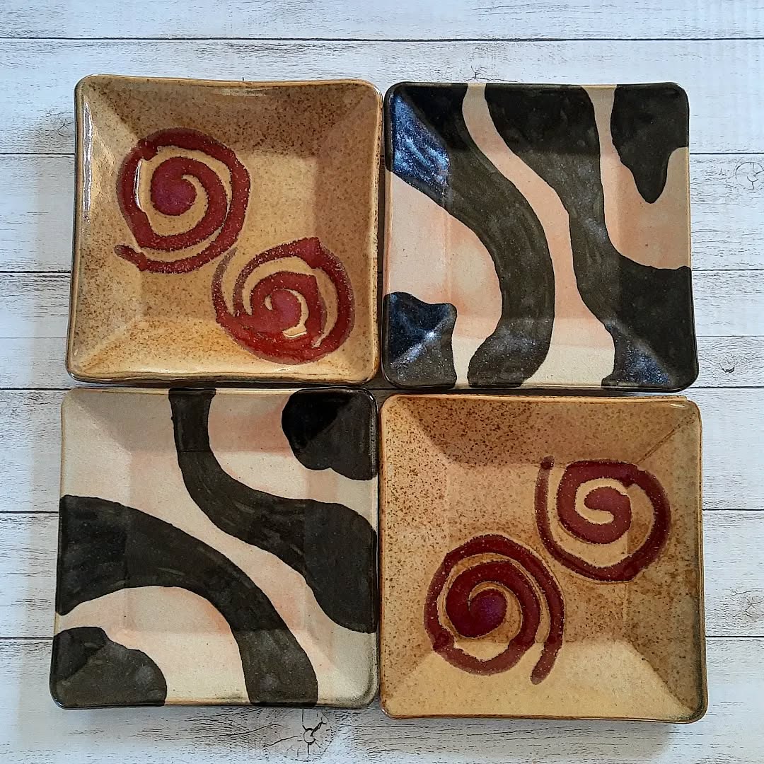 Decorated Stoneware Plates