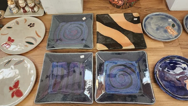 decorated stoneware plates