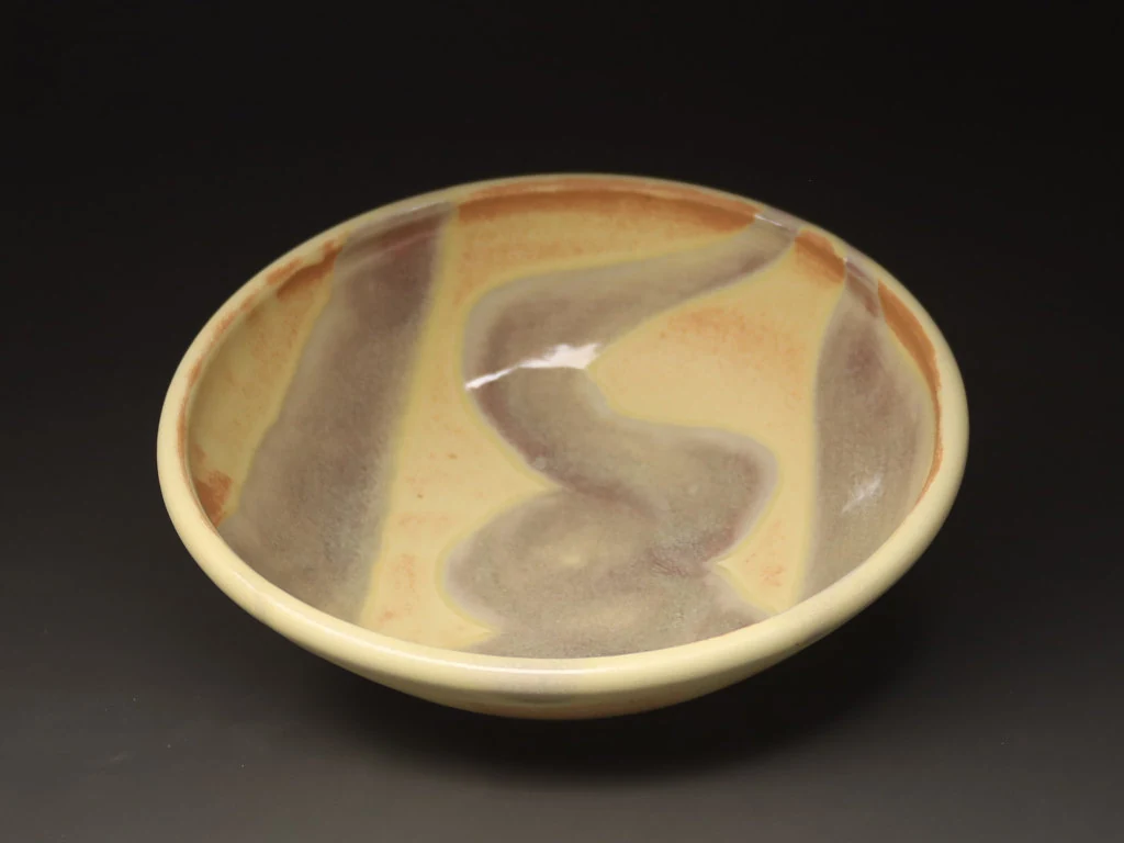 Iron yellow glazed stoneware bowl