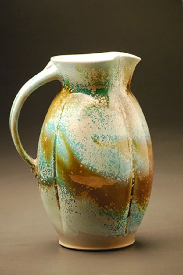Wood-fired pitcher with salt/soda influence
