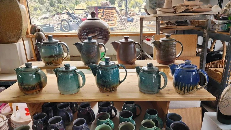 Teapot collection shelves